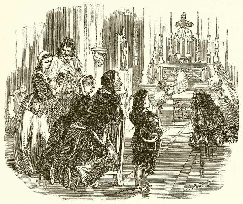 Der junge Molière in der Kirche von English School