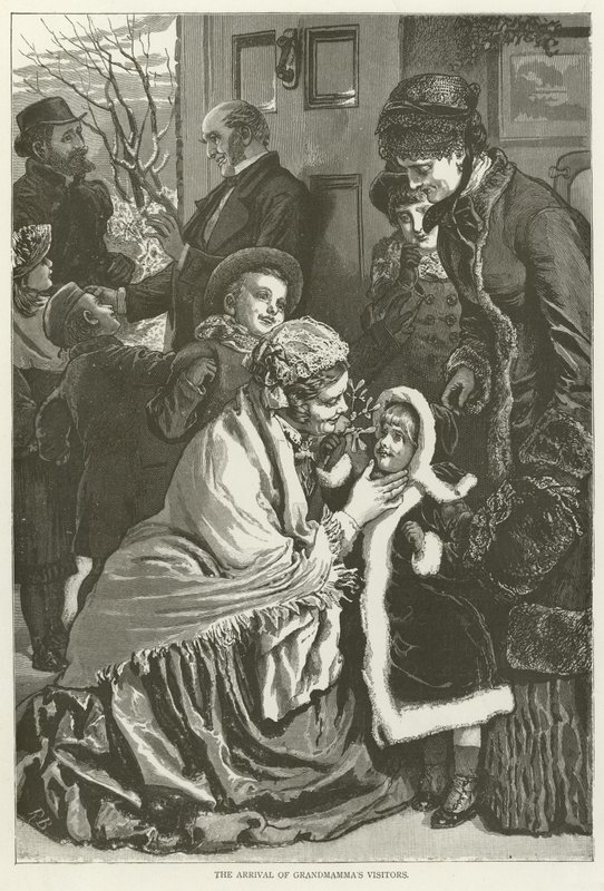 Die Ankunft der Besucher von Großmutter von English School