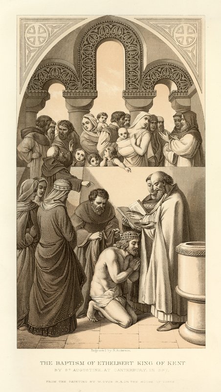 Die Taufe von Ethelbert, König von Kent von English School