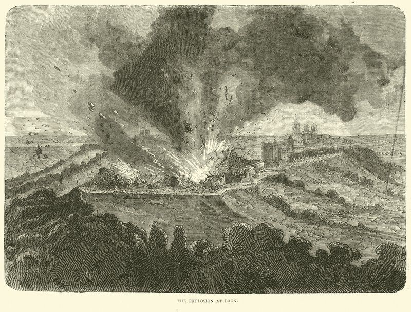 Die Explosion in Laon, September 1870 von English School
