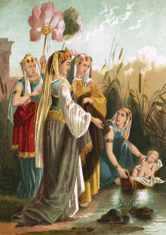 Die Auffindung des Moses von English School