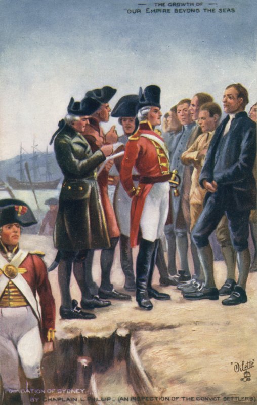 Die Gründung von Sydney, Australien, 1788 von English School