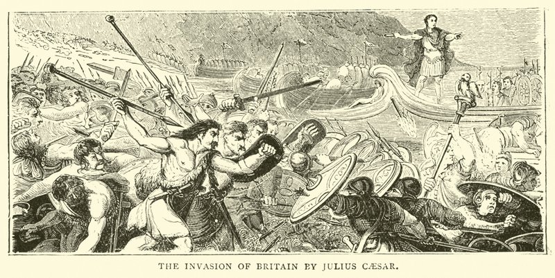 Die Invasion Britanniens durch Julius Caesar von English School