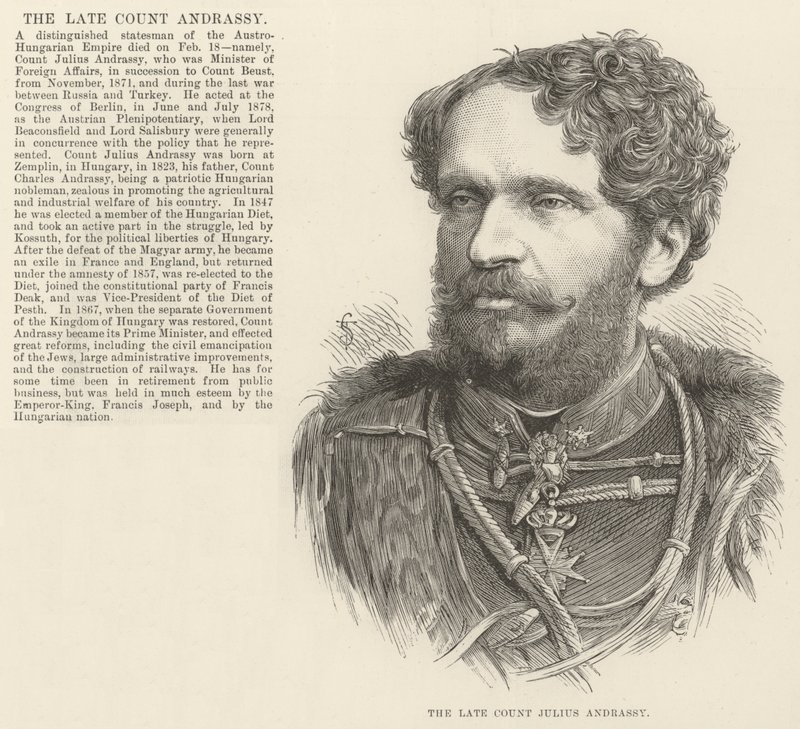Der verstorbene Graf Julius Andrassy (Gravur) von English School