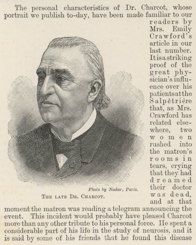 Der verstorbene Dr. Charcot (Gravur) von English School