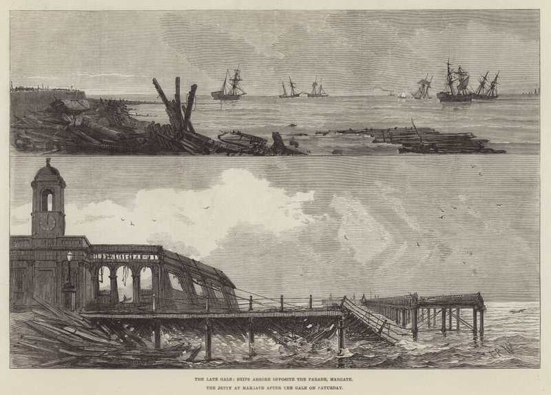Der letzte Sturm in Margate (Gravur) von English School