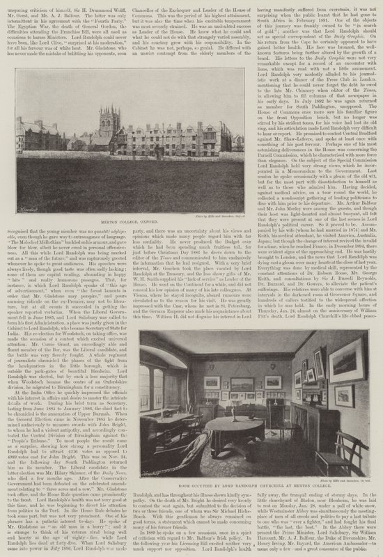 Der verstorbene Lord Randolph Churchill (Gravur) von English School