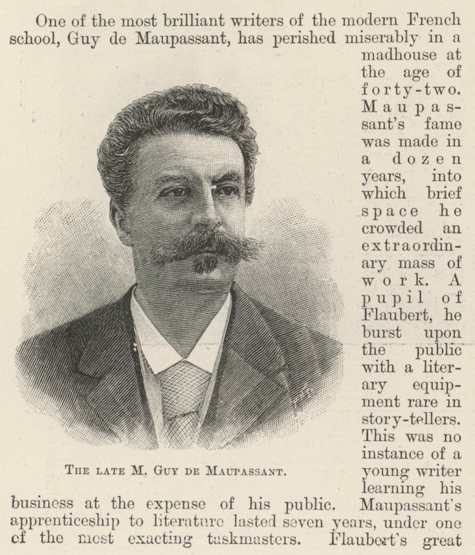 Der verstorbene M. Guy de Maupassant (Stich) von English School