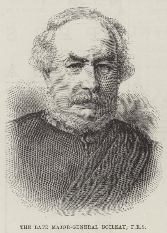 Der verstorbene Generalmajor Boileau, FRS (Stich) von English School