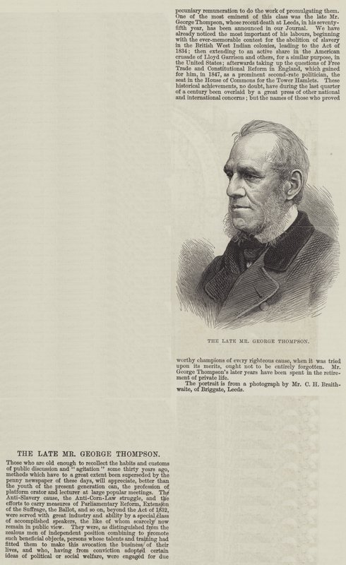 Der verstorbene Mr. George Thompson (Gravur) von English School