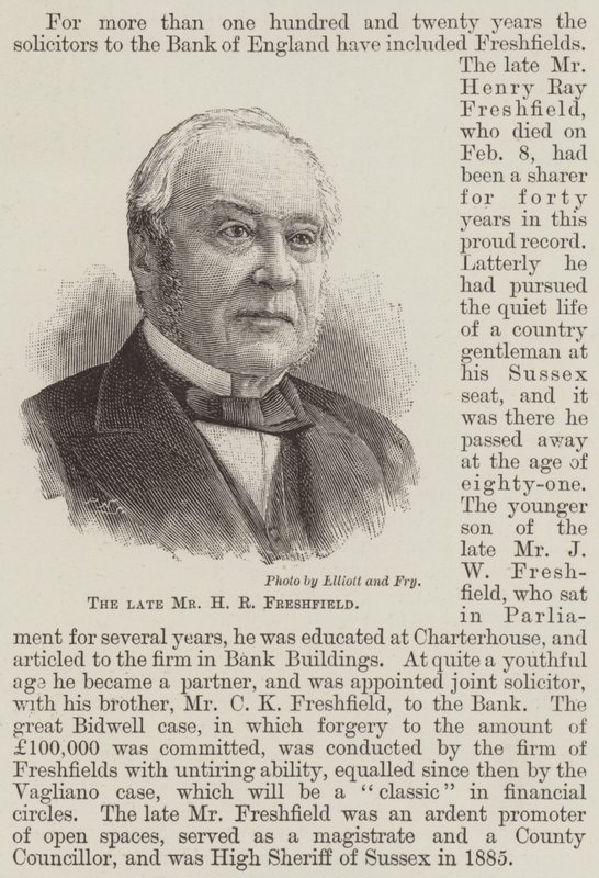 Der verstorbene Herr H R Freshfield von English School