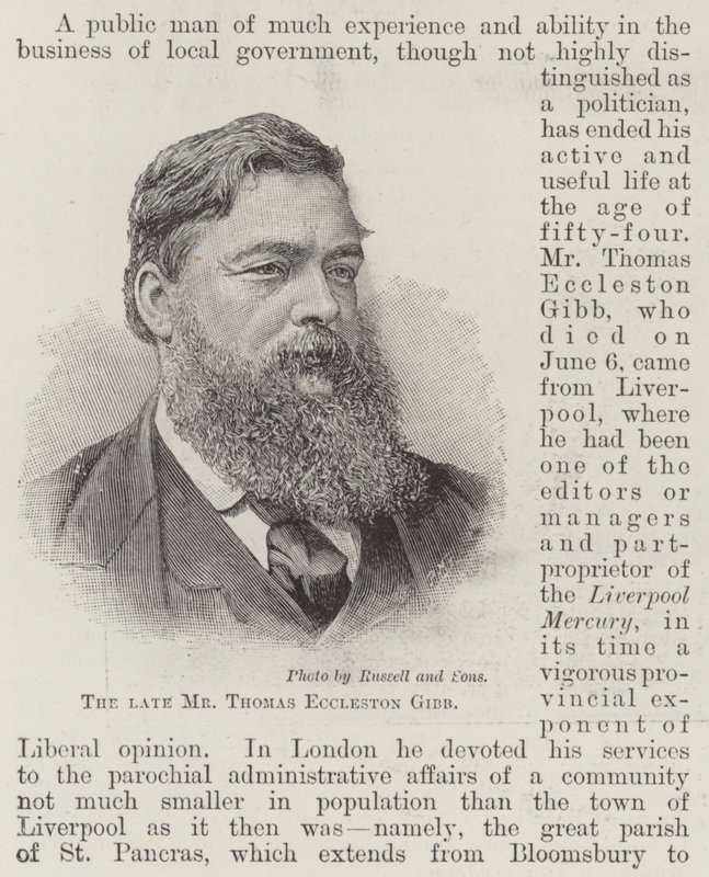 Der verstorbene Mr Thomas Eccleston Gibb (Gravur) von English School