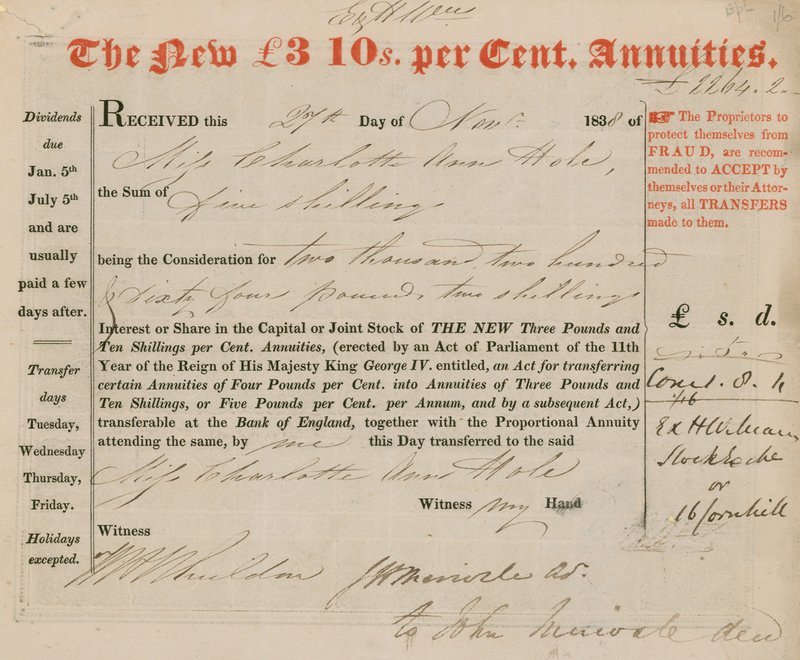 Die neuen £3 10s pro Cent Anleihen von English School