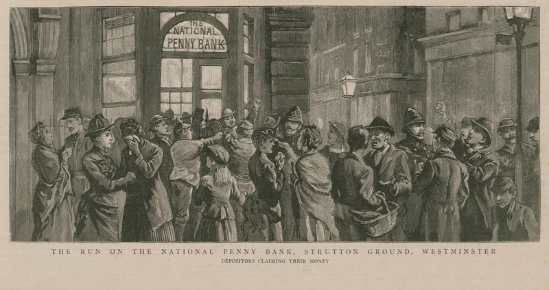 Der Ansturm auf die National Penny Bank von English School