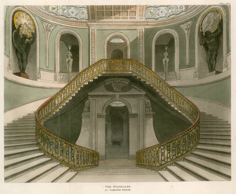Die Treppe im Carlton House, London von English School