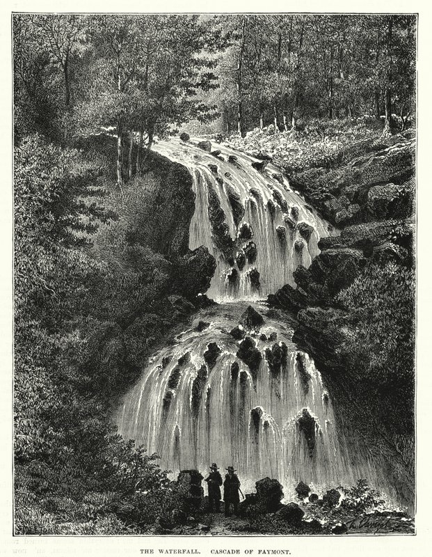 Der Wasserfall, Cascade von Faymont (Stich) von English School