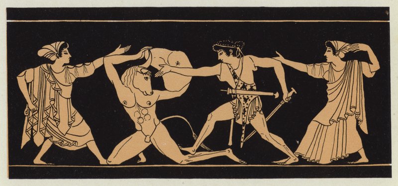 Theseus tötet den Minotaurus von English School