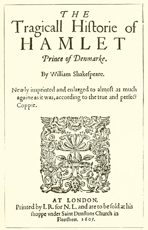 Titelseite von Shakespeares Hamlet von English School
