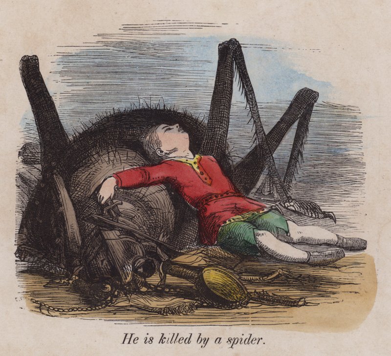 Däumling von einer Spinne getötet von English School