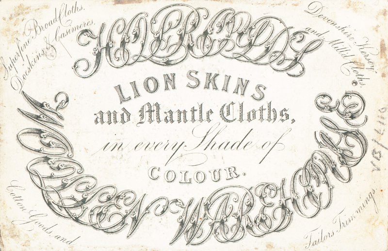 Handelskarte, Wollwarenlager von English School