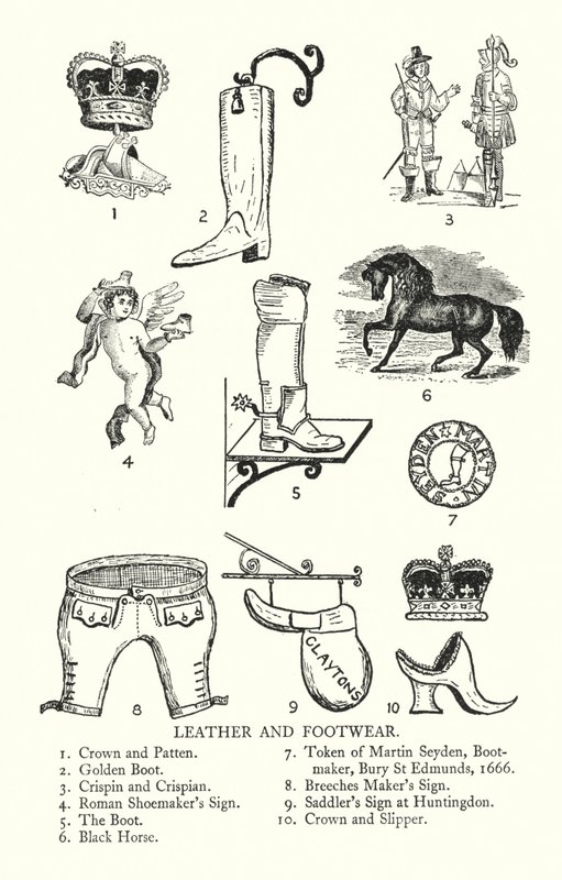 Handelsschilder: Leder und Schuhe von English School