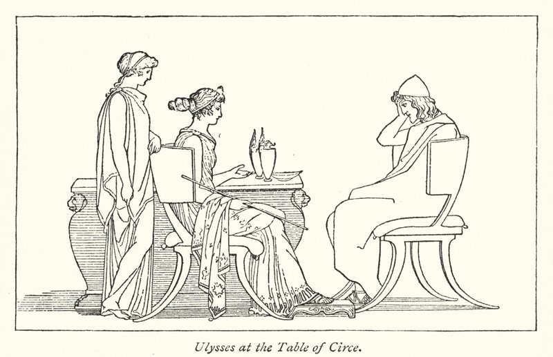 Odysseus am Tisch der Circe von English School