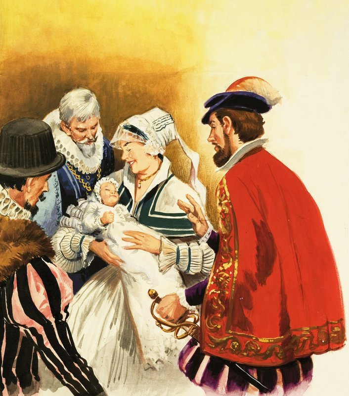 Unidentifizierte Mutter und Baby von English School