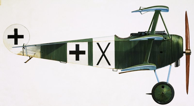 Unidentifiziertes Dreideckerflugzeug von English School