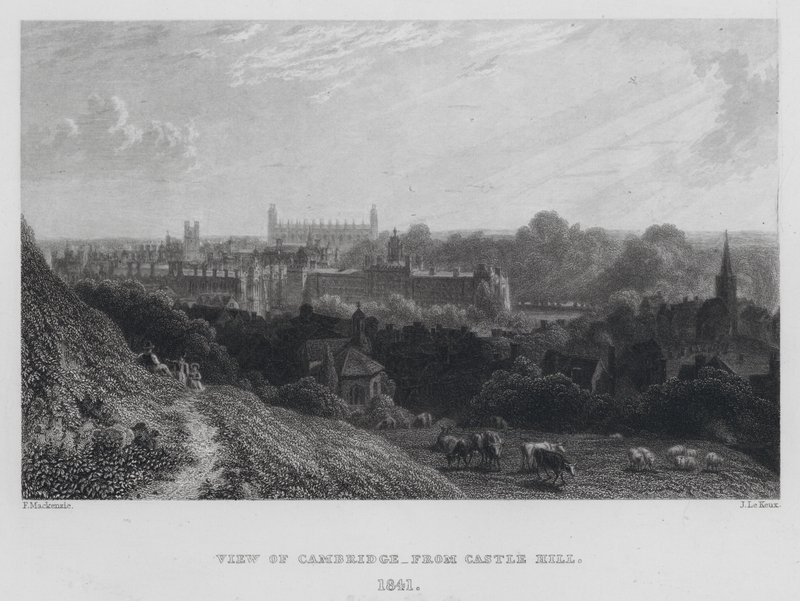Ansicht von Cambridge, vom Castle Hill (Gravur) von English School