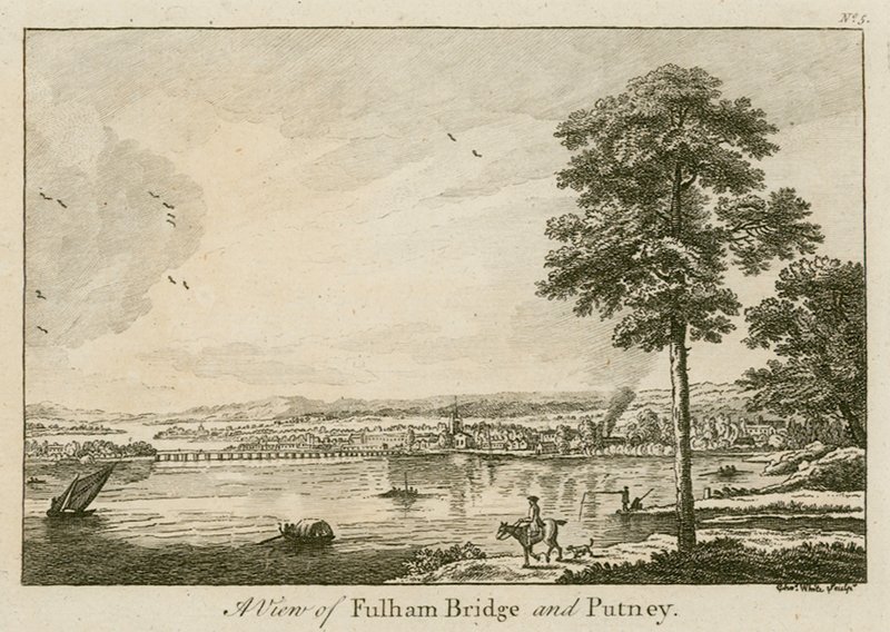 Ansicht der Fulham-Brücke in Putney von English School
