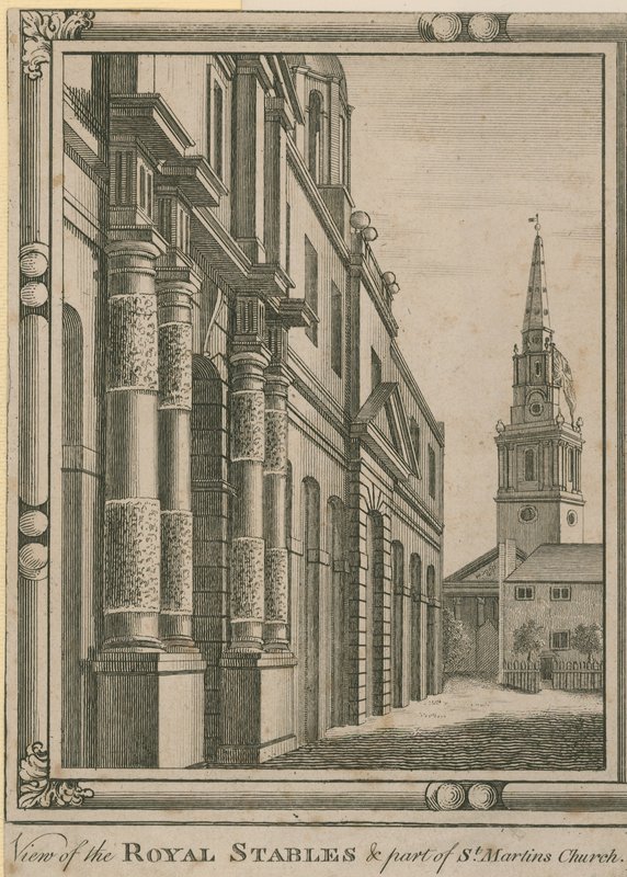 Ansicht der königlichen Ställe von English School
