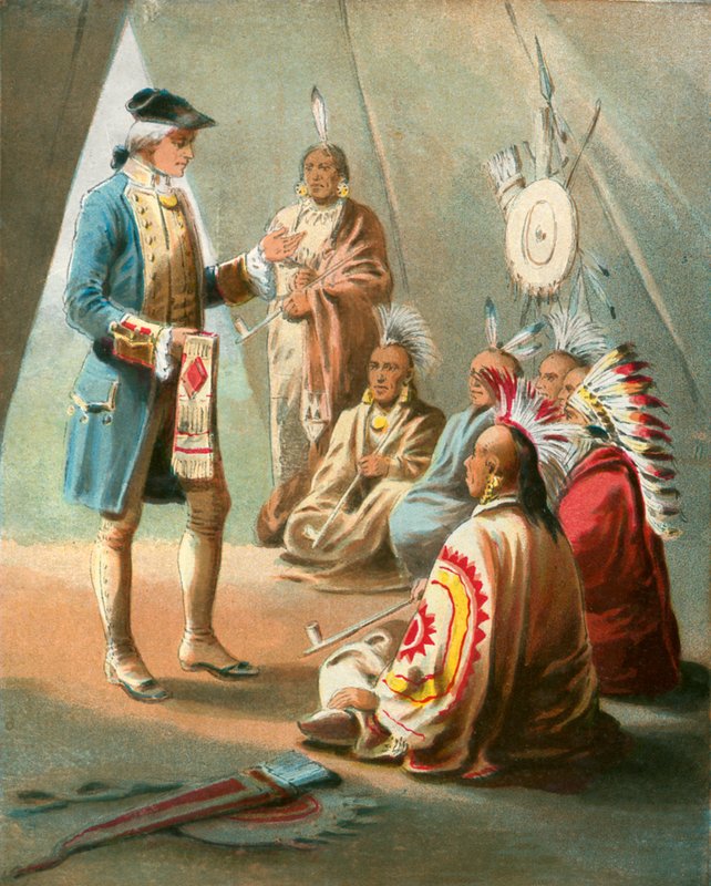 Washingtons erste Rede an die Indianer von English School