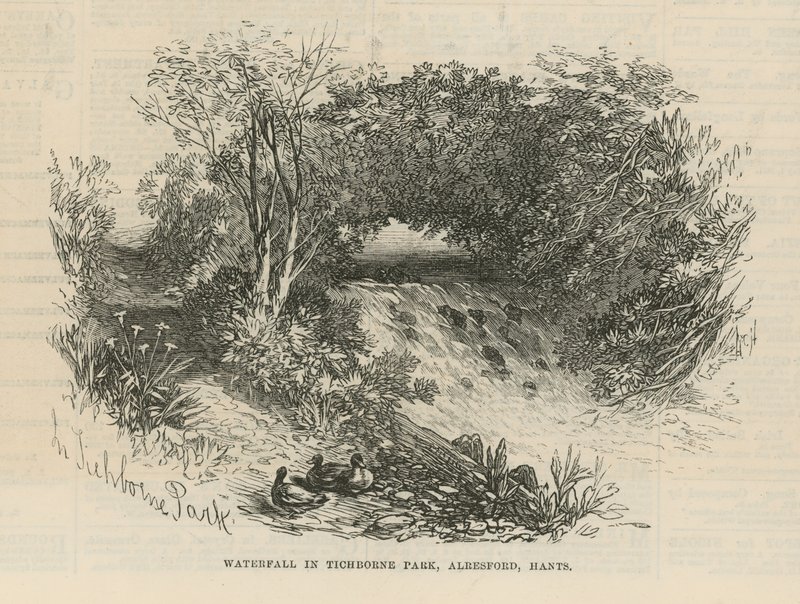 Wasserfall im Tichborne Park von English School