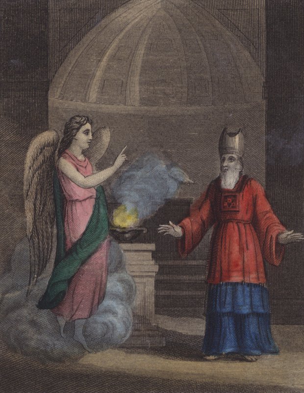 Während Zacharias an der Reihe war ... (farbige Gravur) von English School