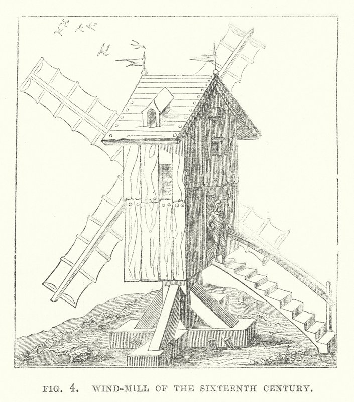 Windmühle des sechzehnten Jahrhunderts von English School