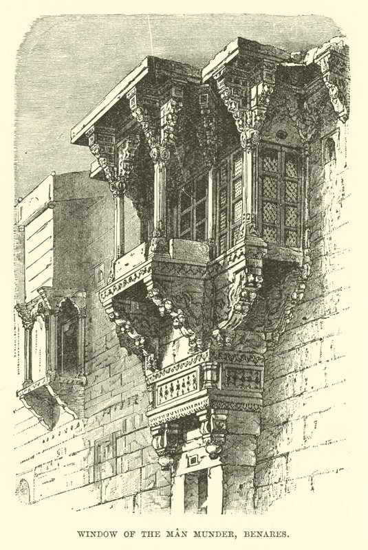 Fenster des Man Munder, Benares von English School
