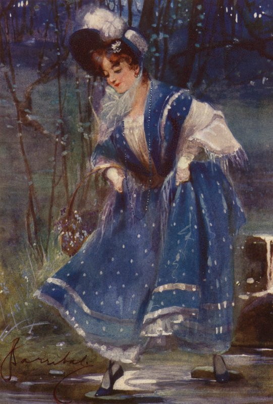 Frau in Blau, Kalenderdesign von English School