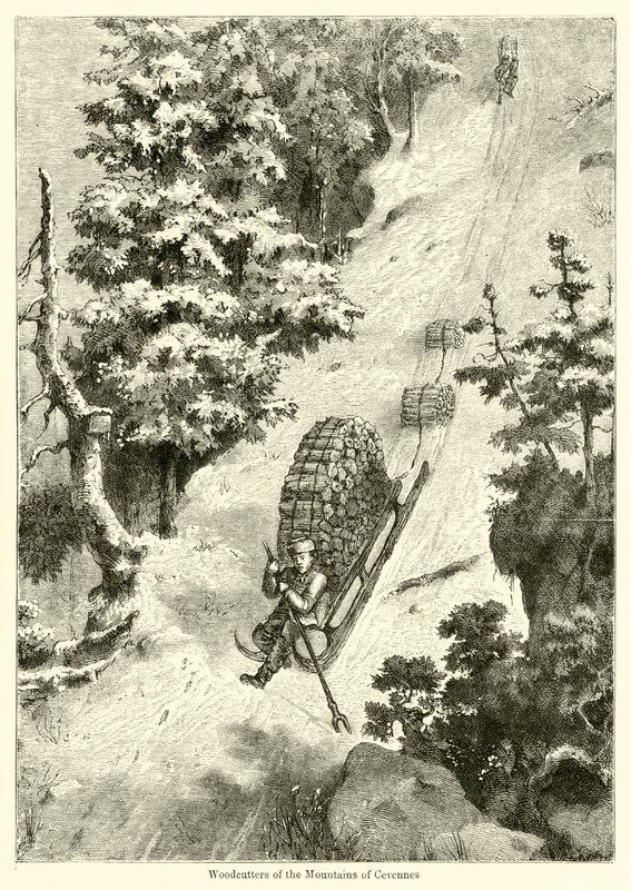 Holzfäller der Cevennen (Gravur) von English School