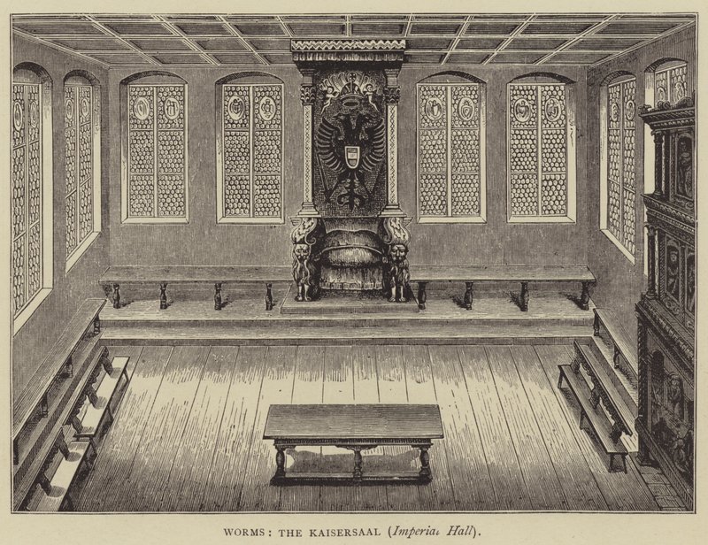 Der Kaisersaal, Worms (Stich) von English School