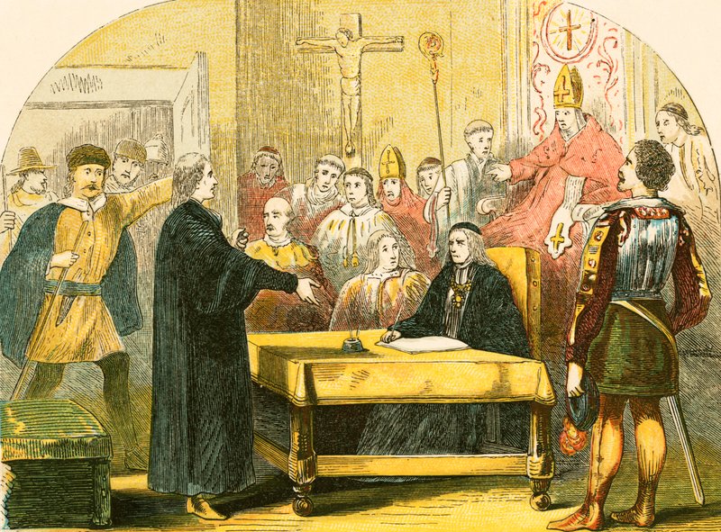 Wycliffe vor der Synode in Lambeth von English School