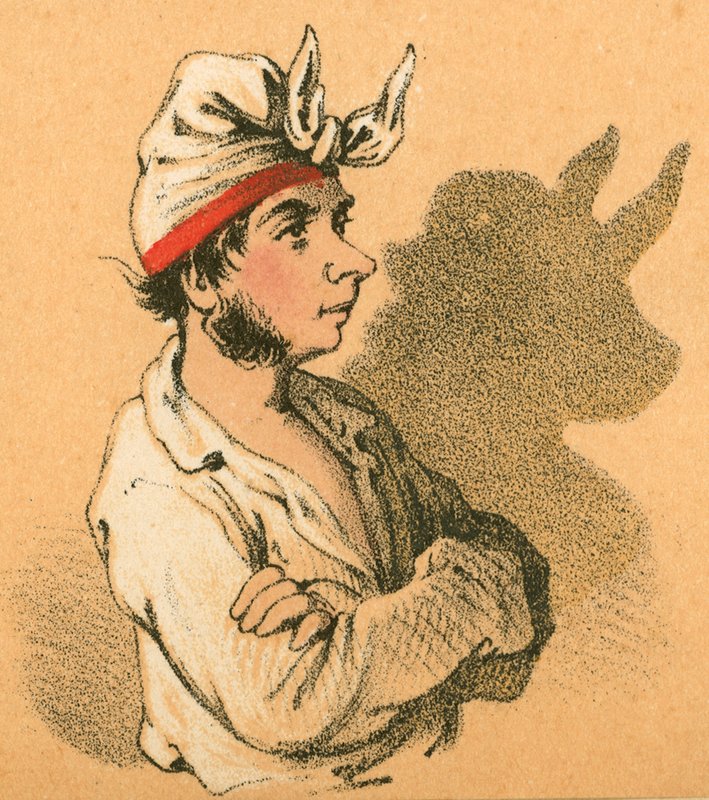 Junger Mann und Stierschatten von English School