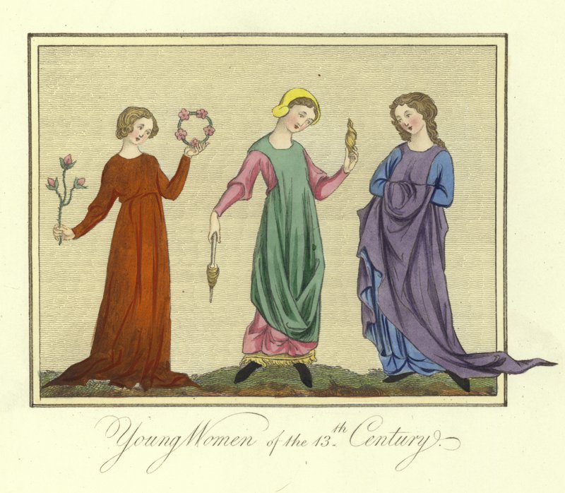Junge Frauen des 13. Jahrhunderts von English School