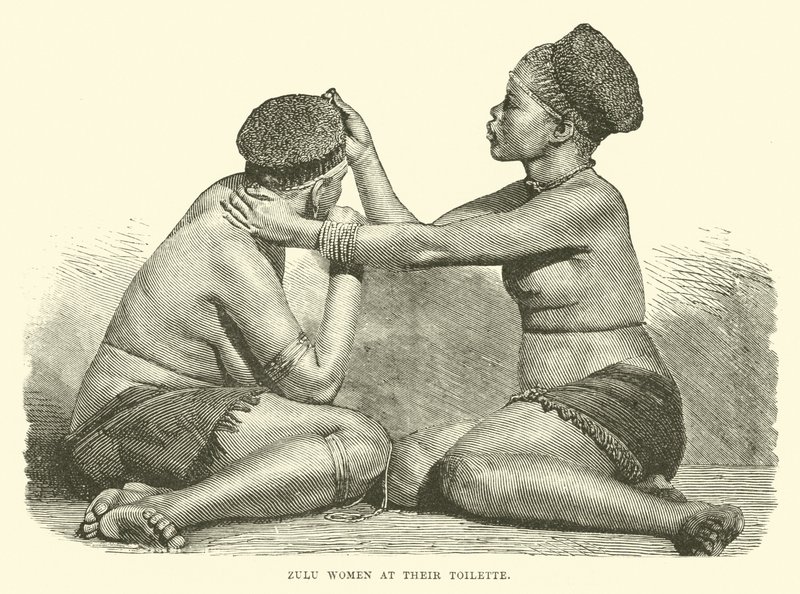 Zulu-Frauen bei ihrer Toilette von English School