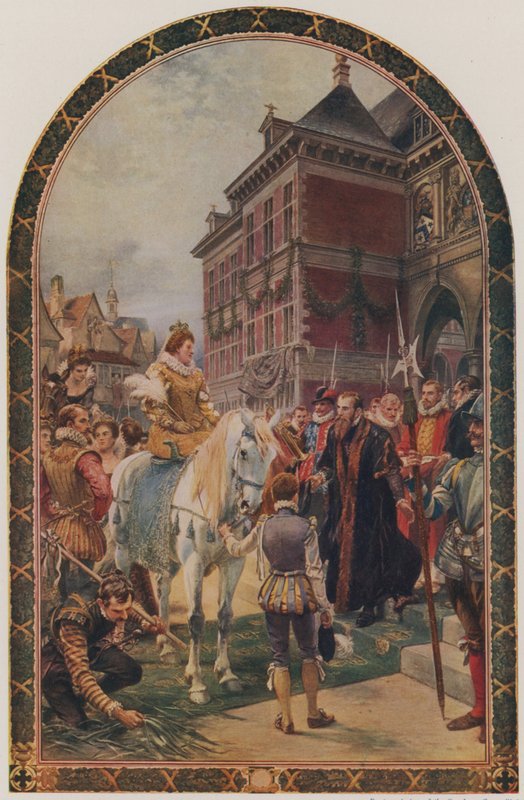 Eröffnung der ersten Royal Exchange durch Königin Elizabeth I., London, 23. Januar 1571 von Ernest Crofts