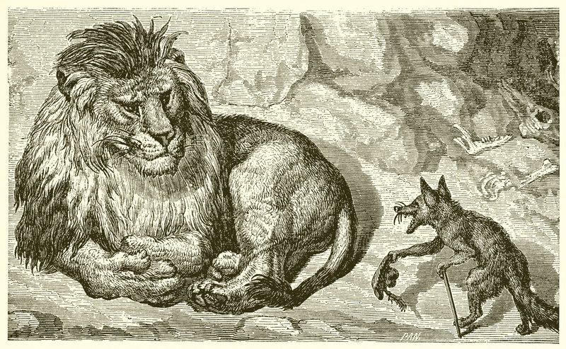 Der Fuchs und der Löwe von Ernest Henry Griset