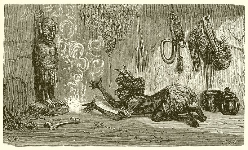 Der Mann und sein hölzerner Gott von Ernest Henry Griset