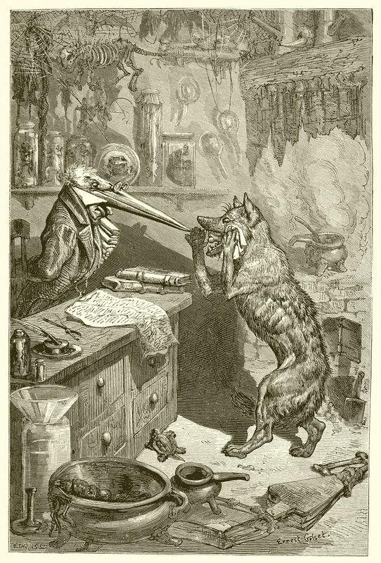 Der Wolf und der Kranich von Ernest Henry Griset
