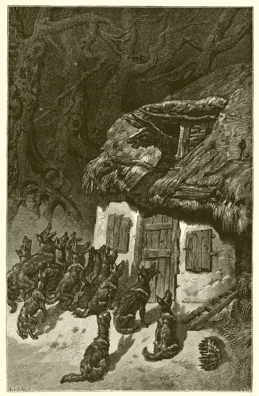 Die Wölfe und der kranke Esel von Ernest Henry Griset