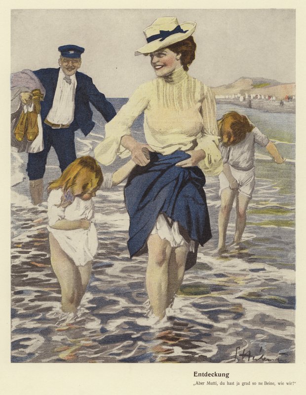 Familie am Meer von Ernst (after) Heilemann