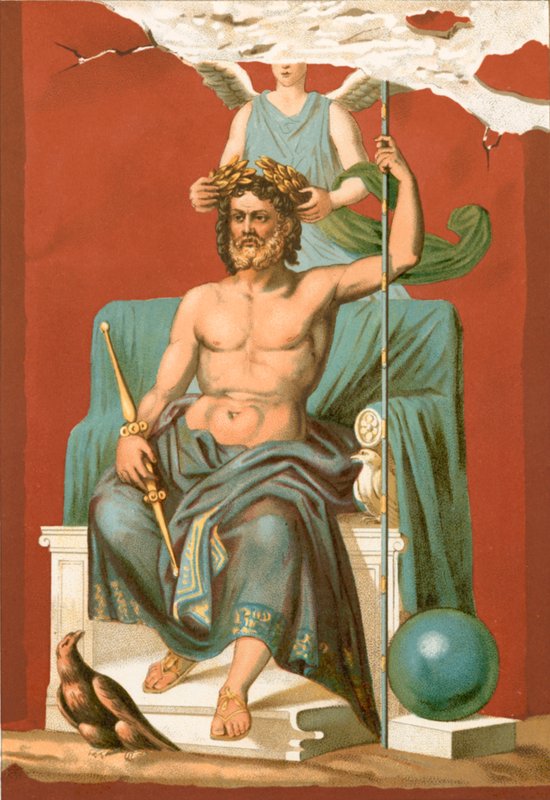Zeus von der Siegesgöttin gekrönt von Etienne Antoine Eugene Ronjat